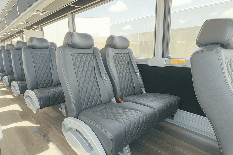 interior of Waco Coach Bus Service charter bus