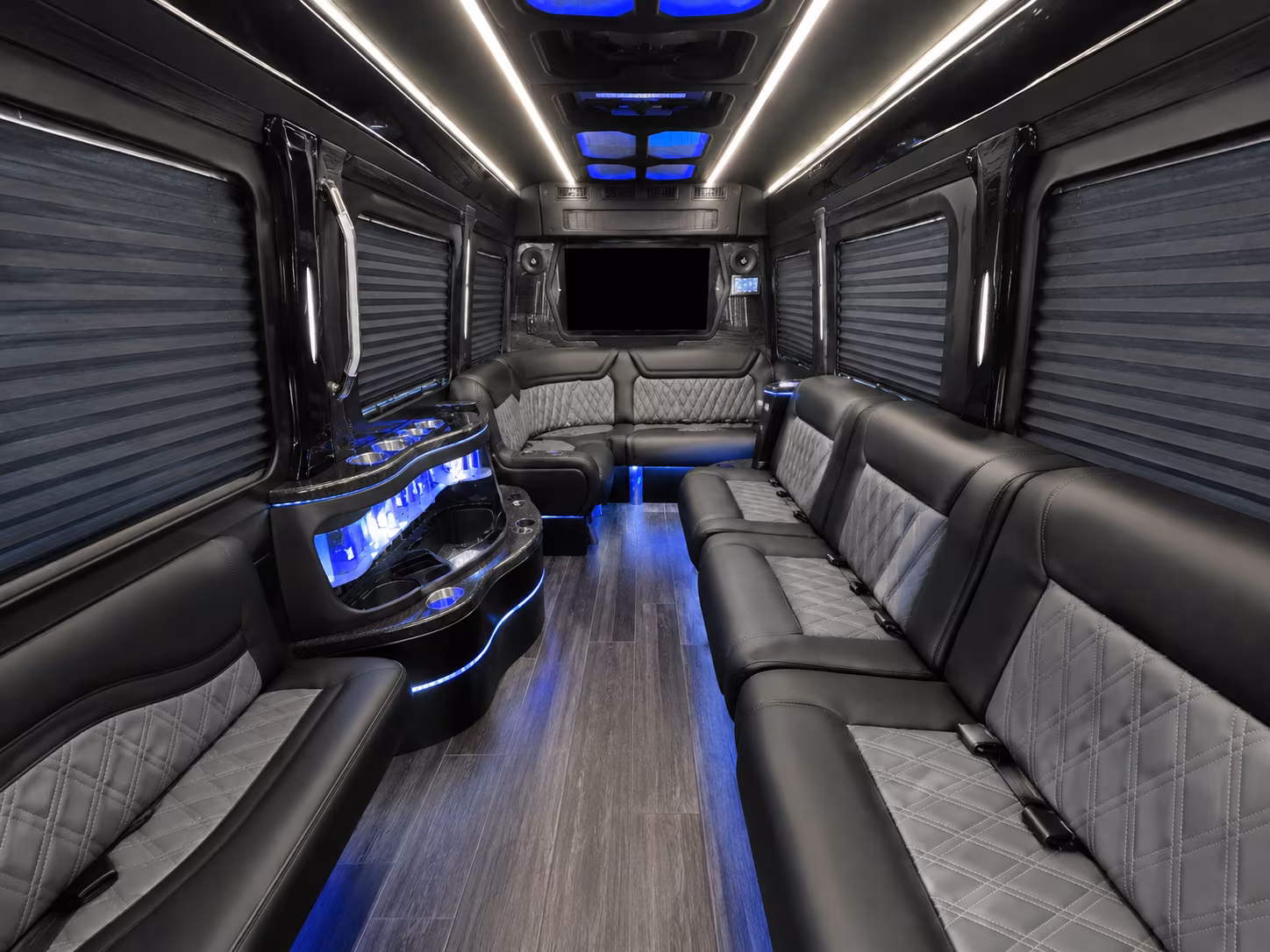 waco 18 passenger party bus interior